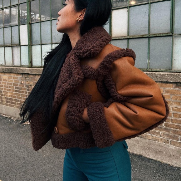 NWT Stand Studio Faux Shearling Tan Kristy Jacket - Picture 2 of 10